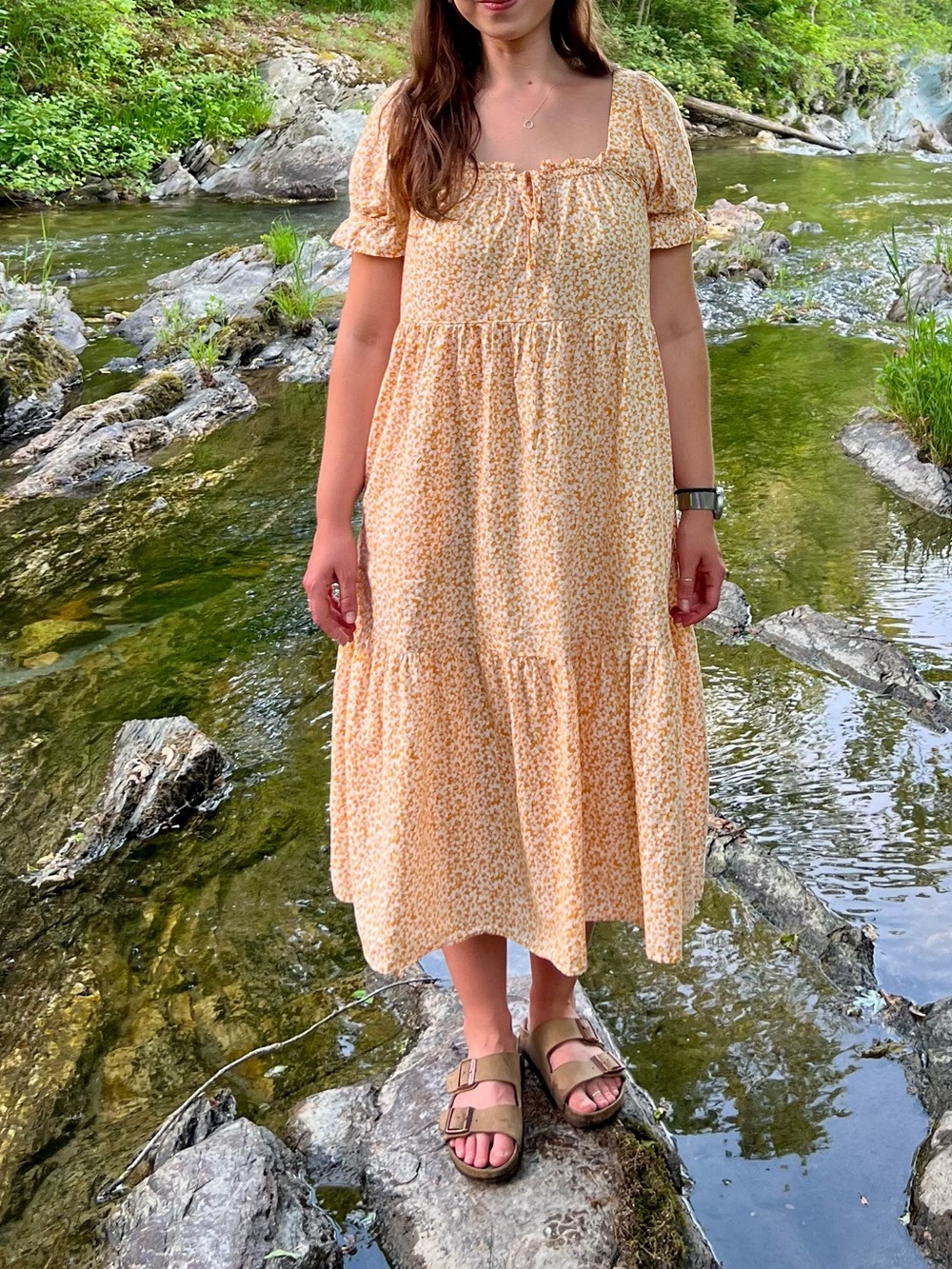 Madewell  Maxi Yellow Floral Dress